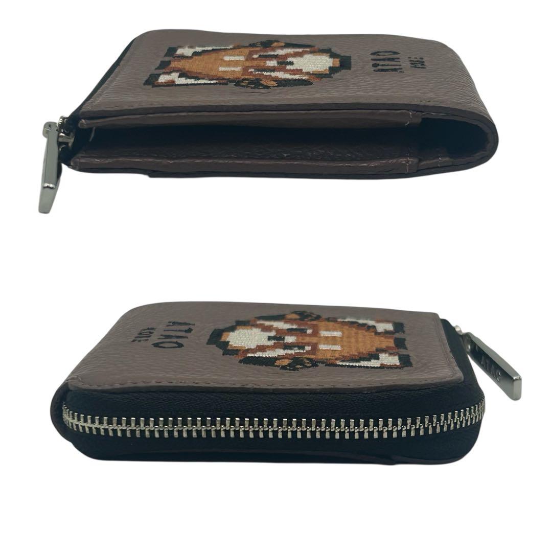 yochiko　アタオ レッサーパンダ 刺繍 レザー コンパクト財布