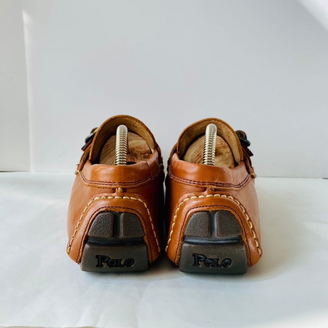 【美品】ポロ ラルフローレン 茶色 ローファー 25cm 除菌・消臭済み