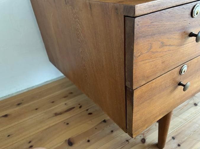 月末セール！北欧ヴィンテージチーク両袖デスク チーク素材　アンティーク書斎デスク