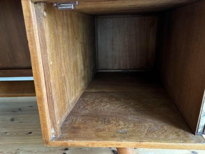 月末セール！北欧ヴィンテージチーク両袖デスク チーク素材　アンティーク書斎デスク