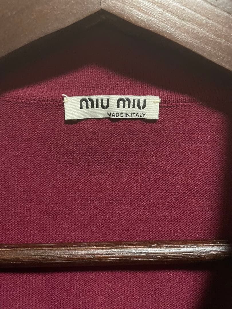 MIU MIU キノコ刺繍 ポロシャツ トップス半袖