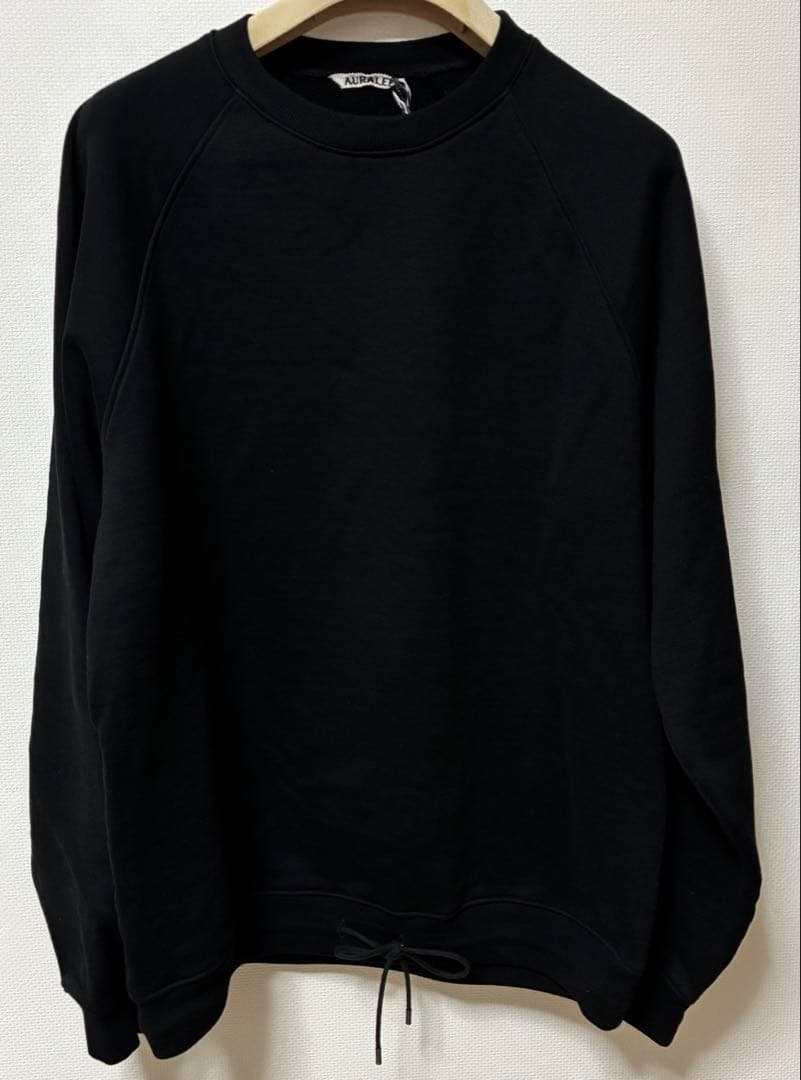 【新品タグつき】AURALEE スウェット プルオーバー　ブラック