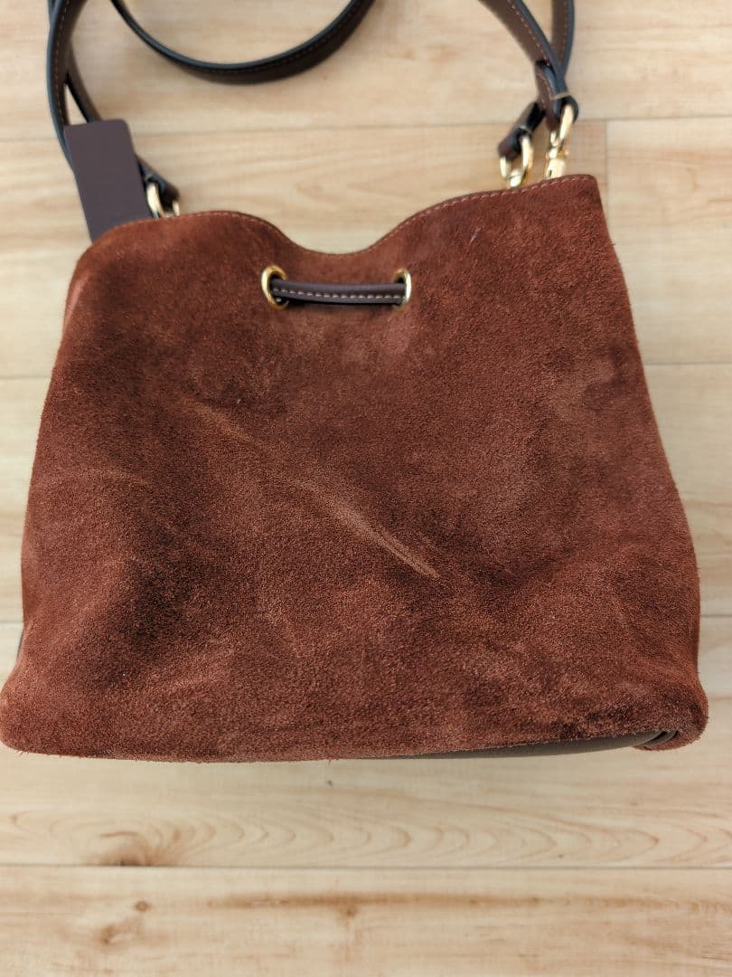 COACH ブラウン スエード バケツ型ショルダーバッグ