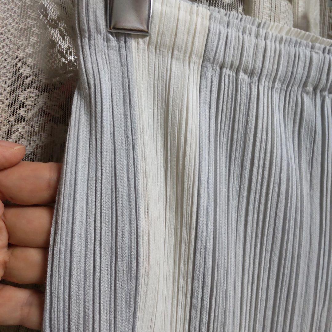 お値下げ希少美品プリーツプリーツ ホワイトグラデーションパンツ