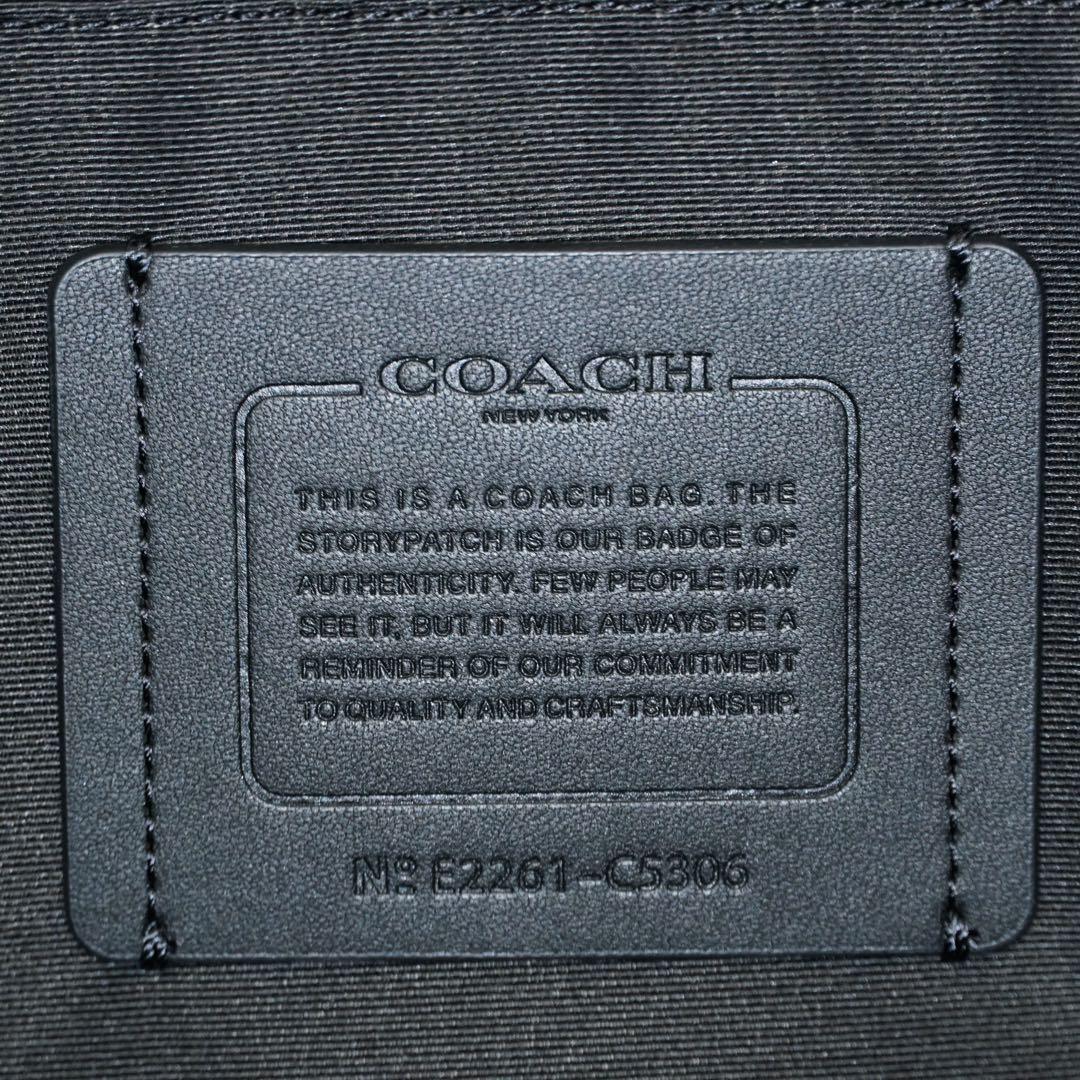 極美品 COACH ボストンバッグ 2way ロゴ型押し チャーム付 レザー 黒
