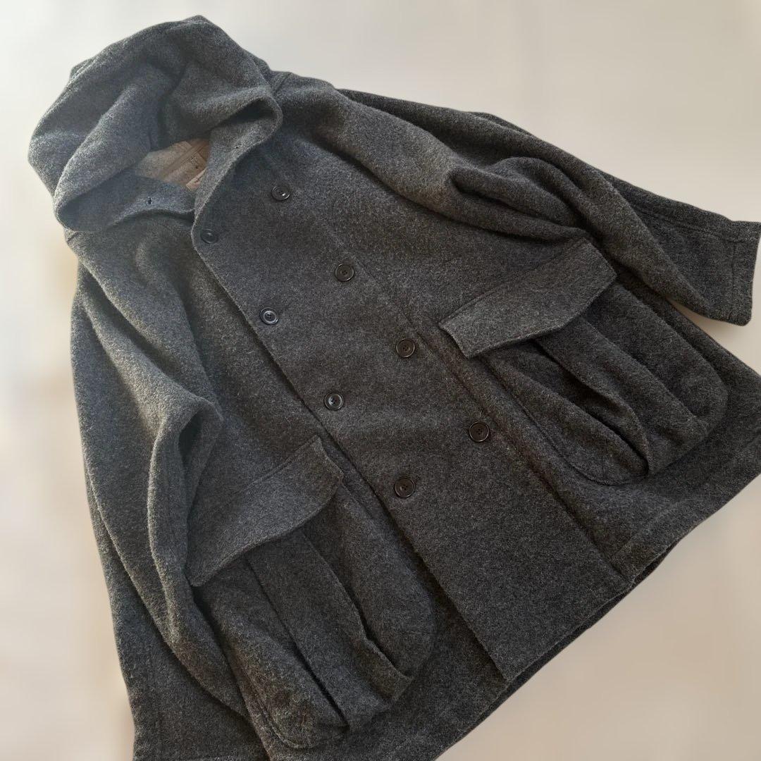 【ORDINARY FITS】ウール　フード付きコート　レディースでも　日本製