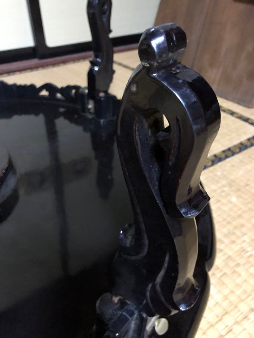 美品！豪華な螺鈿細工の李朝円卓折り畳み式 検古民家李朝家具民芸家具ソバンちゃぶ台