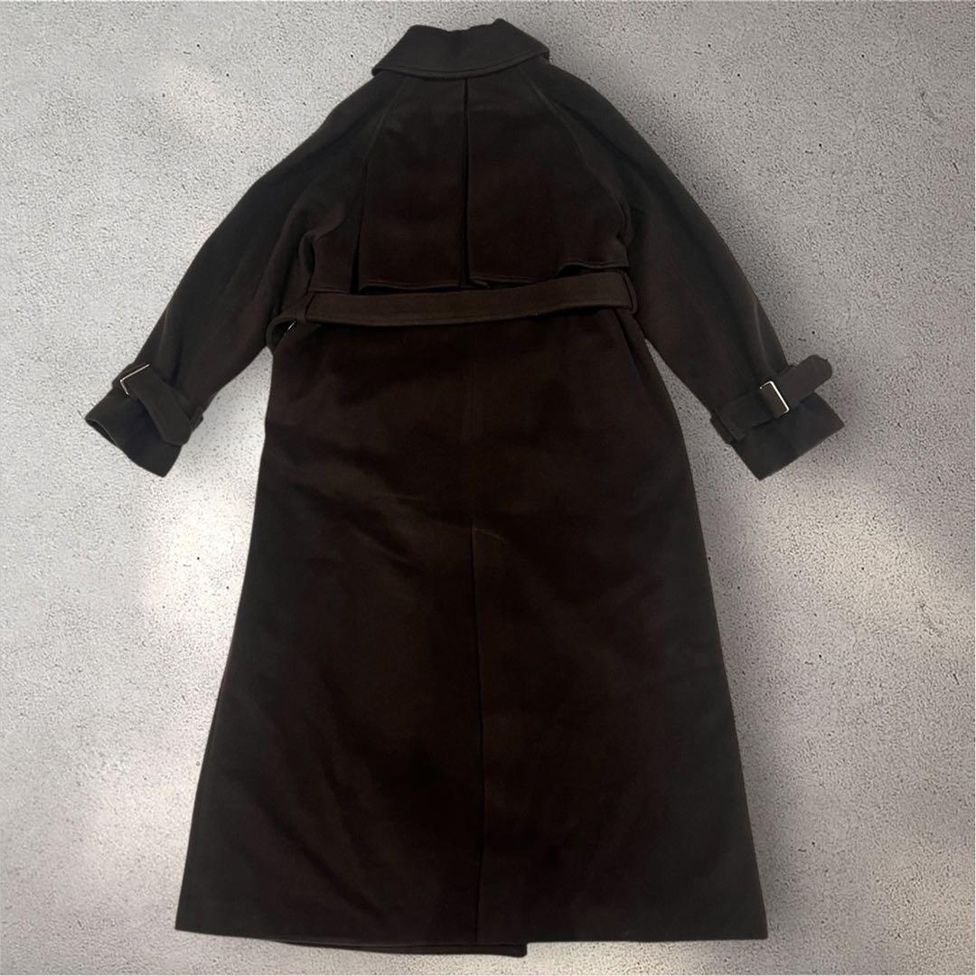 anuans アニュアンス ウールロングトレンチコート ブラウン S