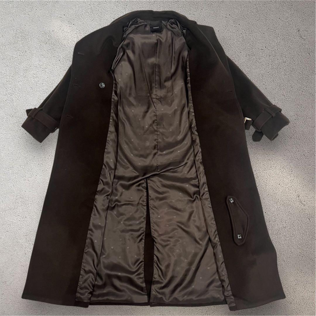 anuans アニュアンス ウールロングトレンチコート ブラウン S