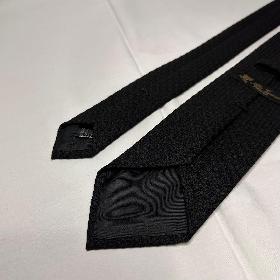 極美品☆アットバンヌッチ☆ネクタイ☆ブラック☆無地☆ソリッド☆ウール656