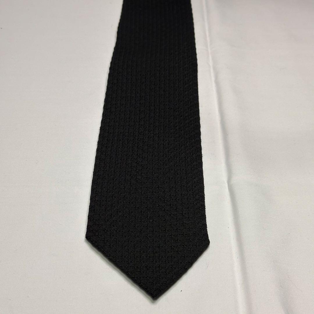 極美品☆アットバンヌッチ☆ネクタイ☆ブラック☆無地☆ソリッド☆ウール656