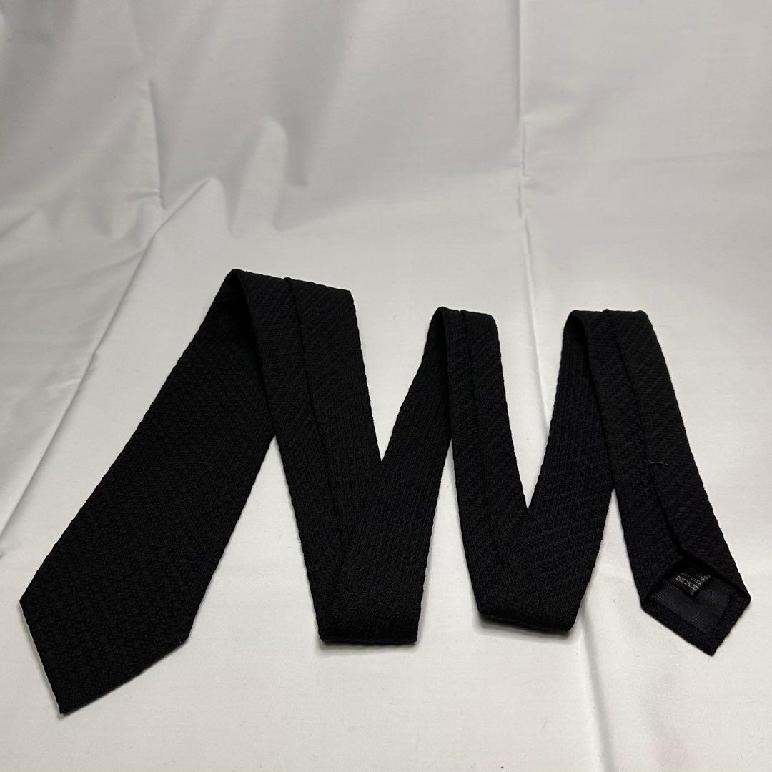 極美品☆アットバンヌッチ☆ネクタイ☆ブラック☆無地☆ソリッド☆ウール656