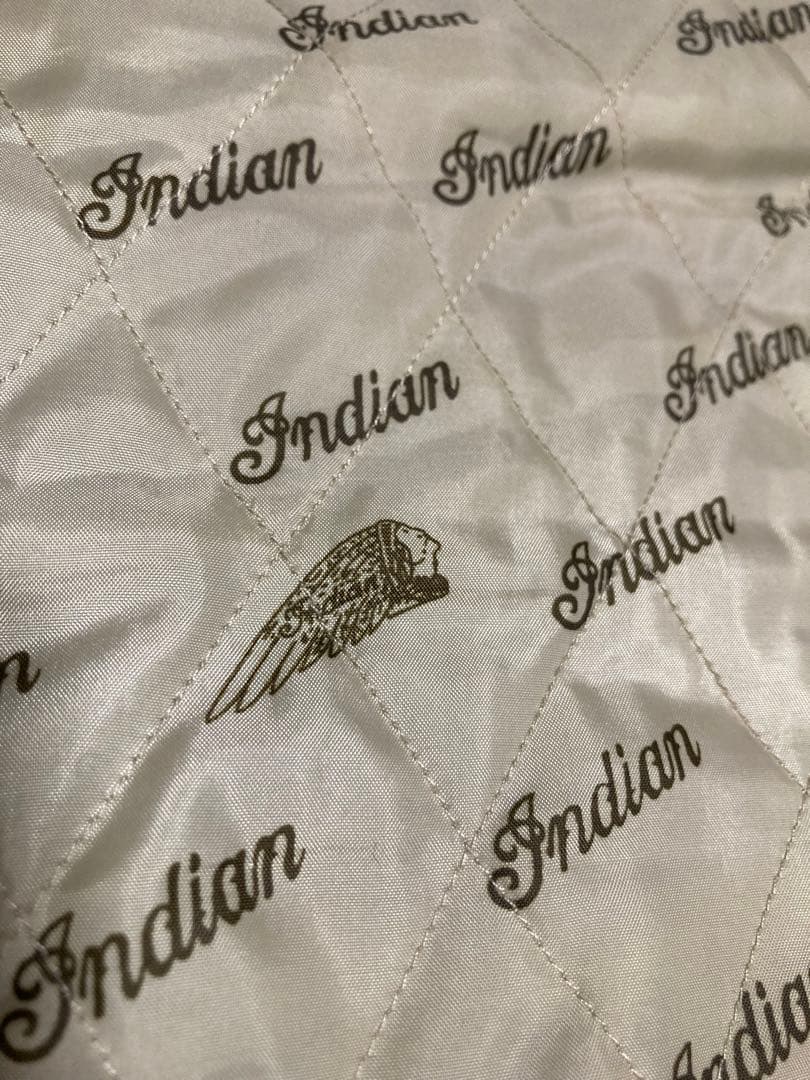 美品 indian Motocycle ネイティブ柄 レザースリーブ ジャケット