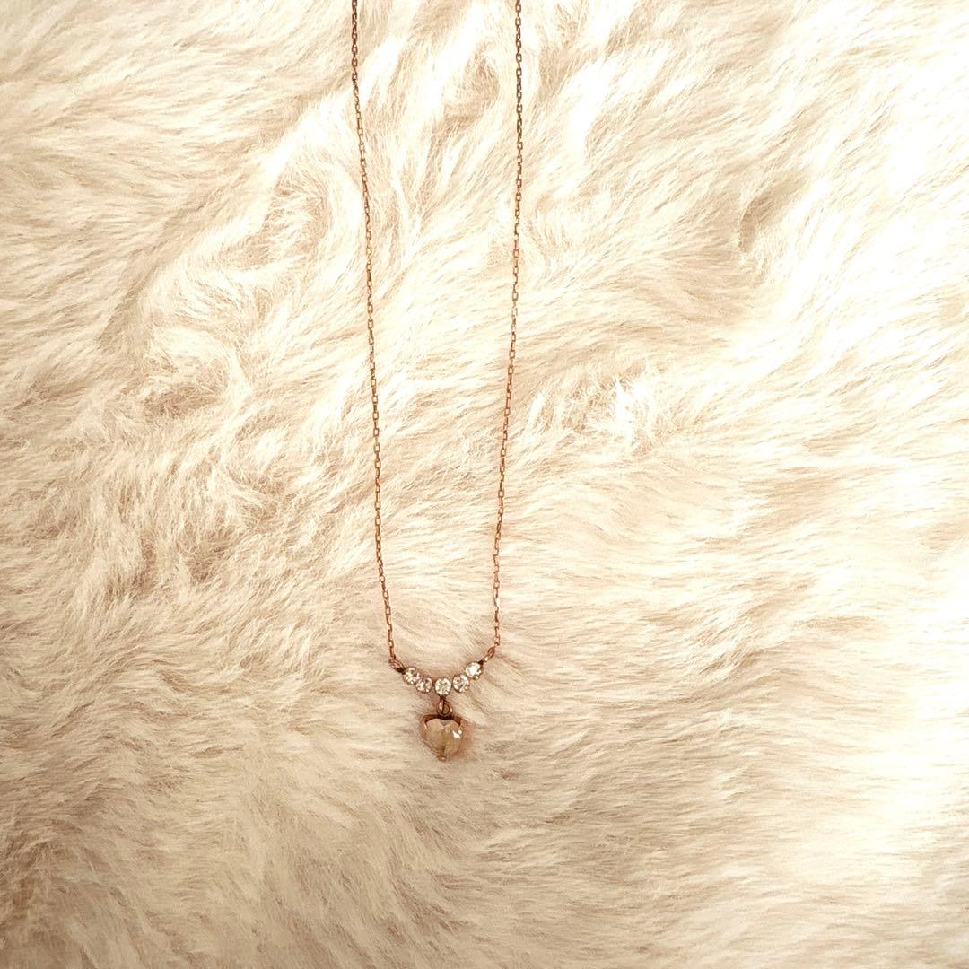 テイクアップ ローズクォーツハートネックレス