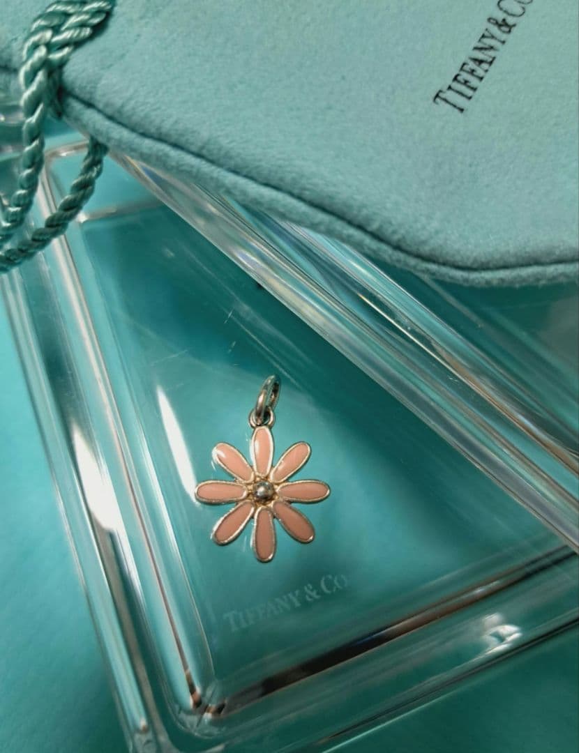 ティファニー ピンク エナメル デイジー フラワー チャーム 激レア