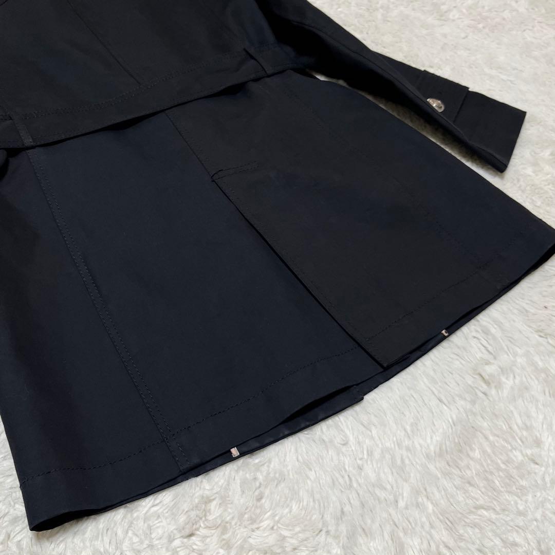 フェラガモ　ガンチーニ　銀ボタン　チェスター　ロングコート　ベルト　黒　ブラック