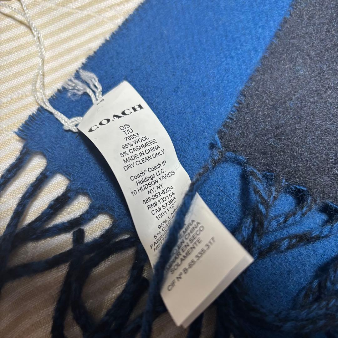 最終値下げ　COACH コーチ　定番カシミヤ混　ロゴマフラー　新品タグ付き