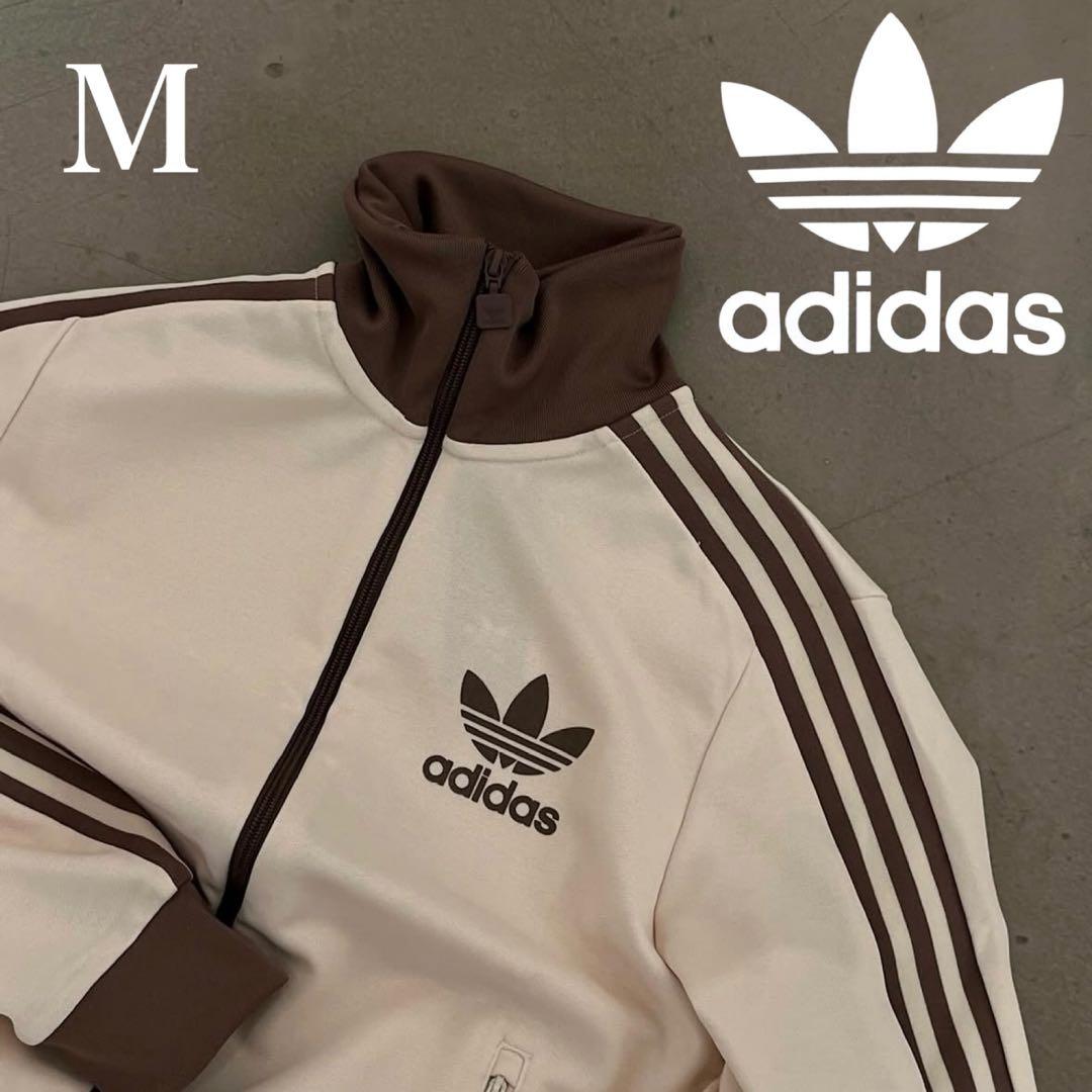 新品⭐️女性M 80s復刻adidasトラックジャケット ベージュ×モカブラウン