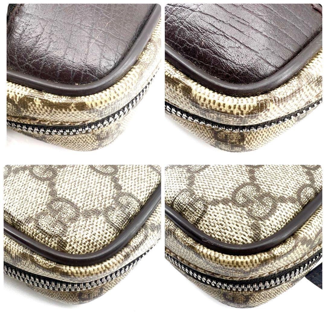 美品　GUCCI　ショルダーバック　PVC　GGスプリーム　斜め掛け　ベージュ