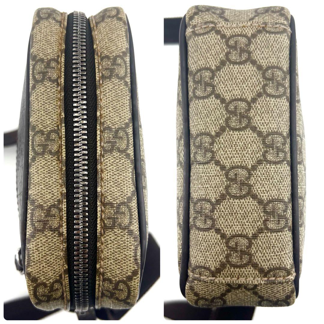 美品　GUCCI　ショルダーバック　PVC　GGスプリーム　斜め掛け　ベージュ