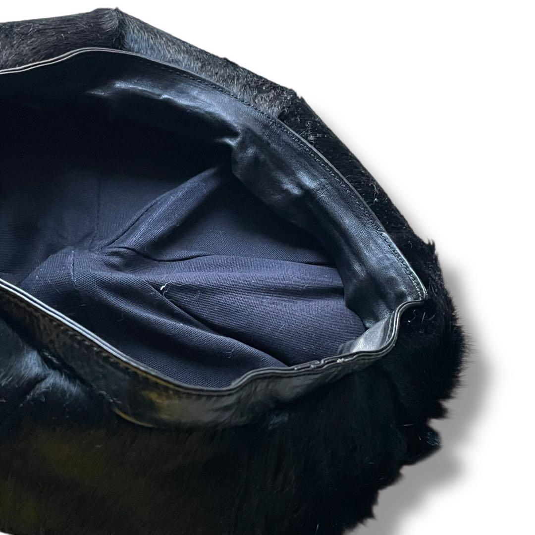 定価27,500円 ブラックサイン ホースレザー ハラコ ベレー帽 sizeM