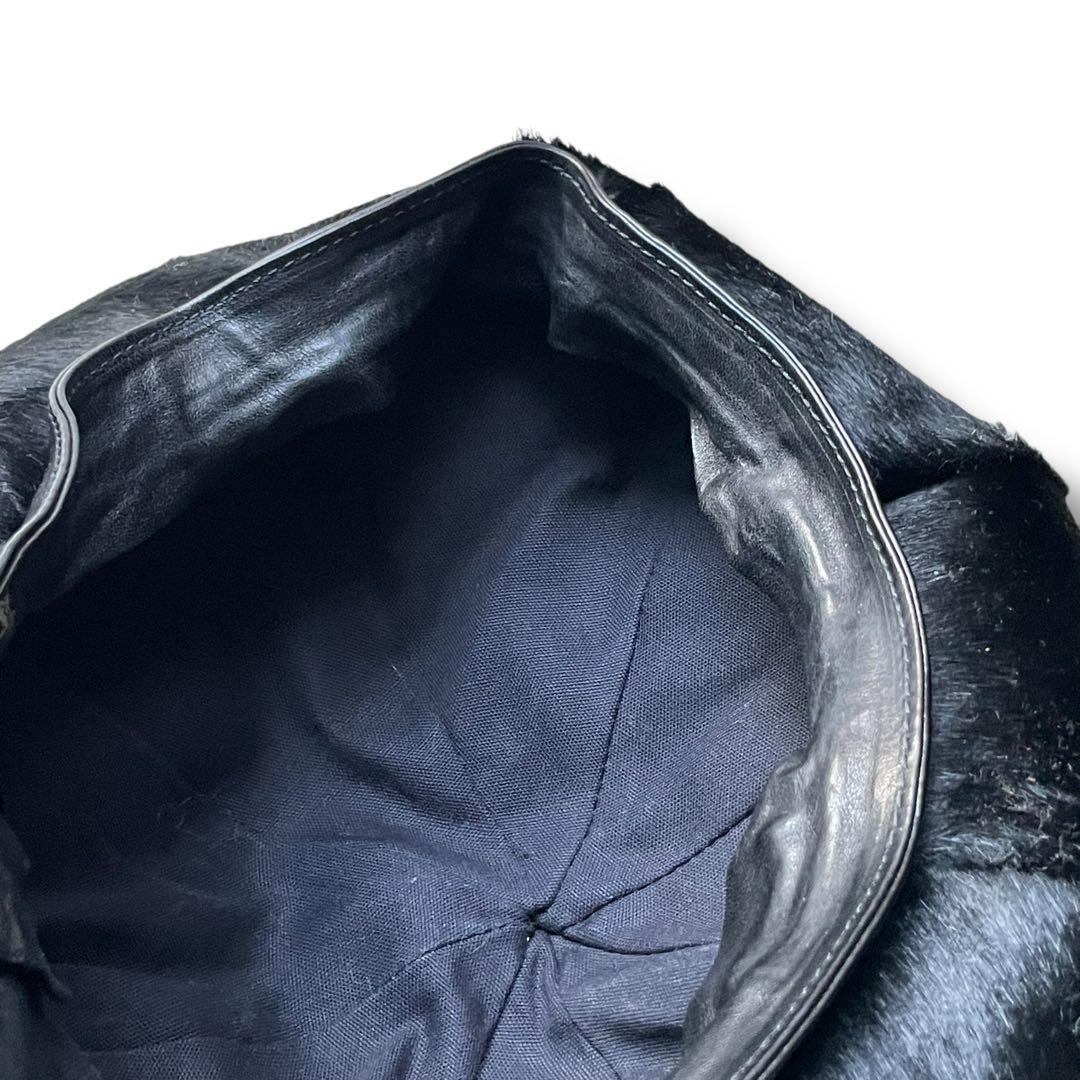 定価27,500円 ブラックサイン ホースレザー ハラコ ベレー帽 sizeM