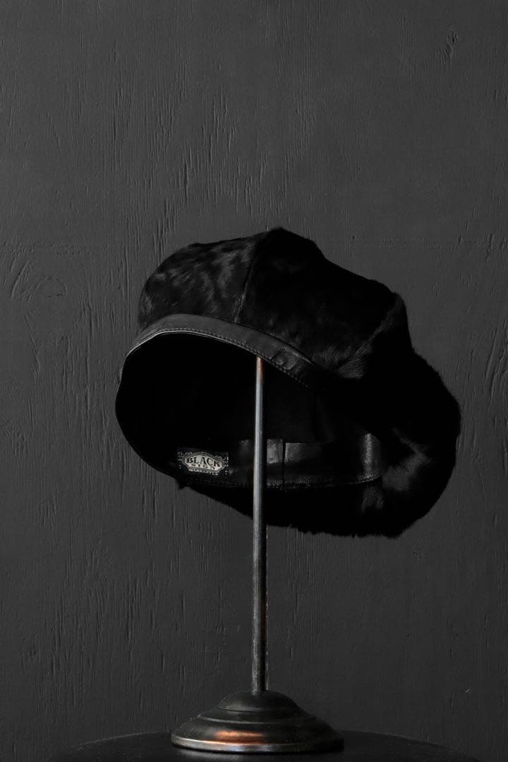 定価27,500円 ブラックサイン ホースレザー ハラコ ベレー帽 sizeM