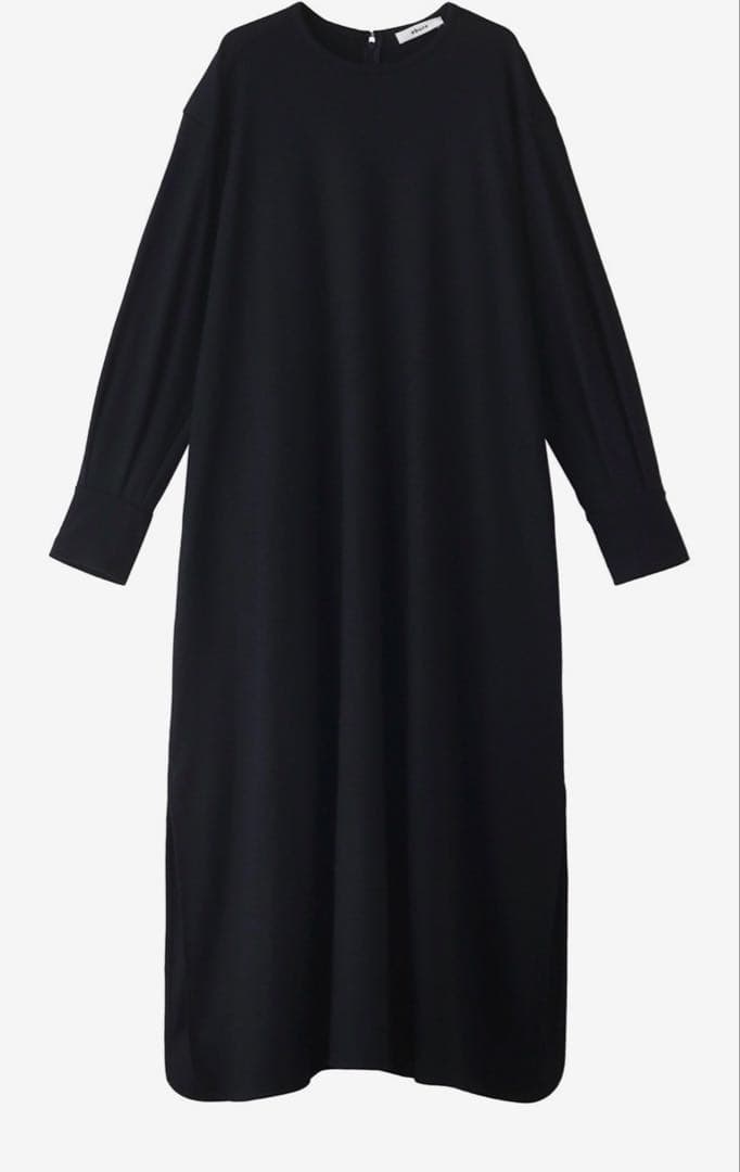 エブールebureソフトウールスムースカットソーワンピースネイビー36