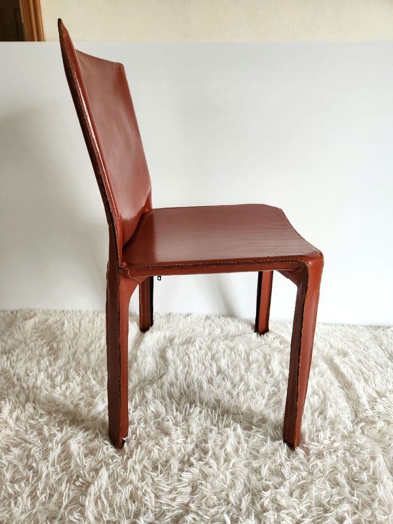 Cassina 412 CAB カッシーナ キャブチェア ダイニングチェア 赤茶