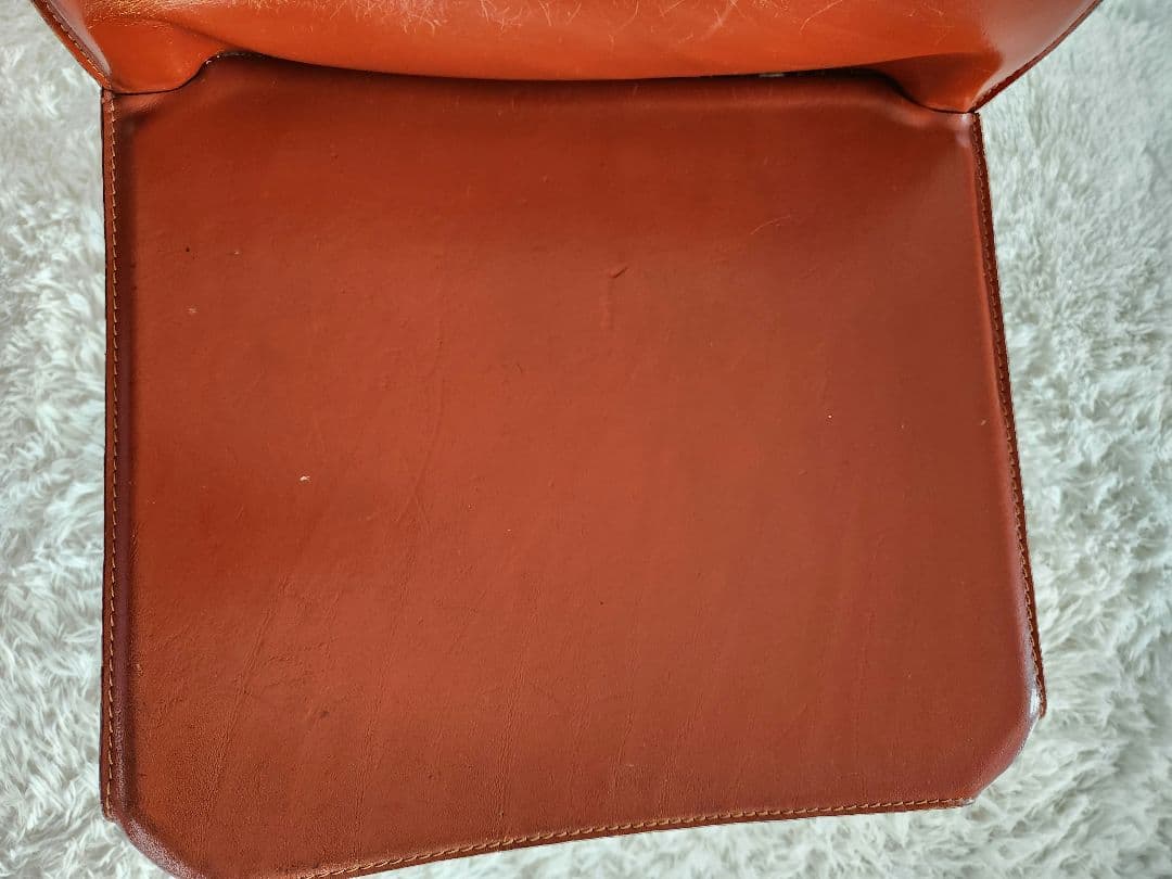 Cassina 412 CAB カッシーナ キャブチェア ダイニングチェア 赤茶