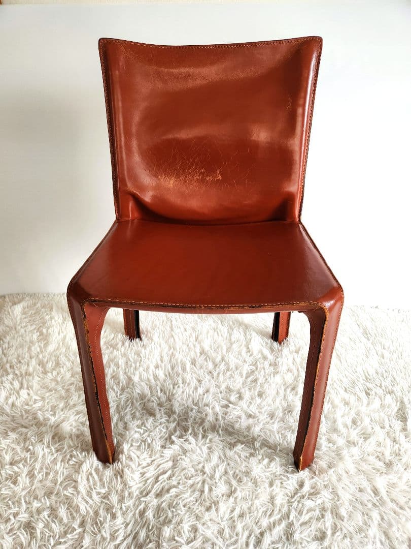 Cassina 412 CAB カッシーナ キャブチェア ダイニングチェア 赤茶