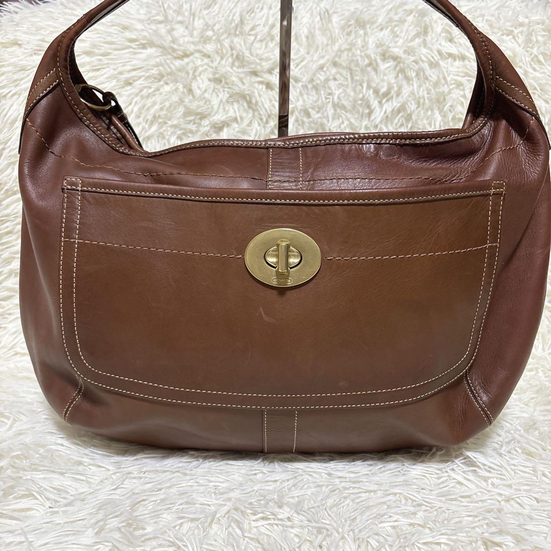 COACH ワンショルダーバッグ レザー 肩がけ ターンロック ホーボー