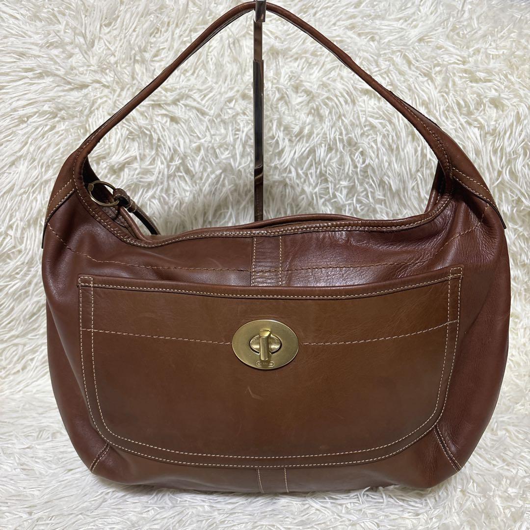 COACH ワンショルダーバッグ レザー 肩がけ ターンロック ホーボー