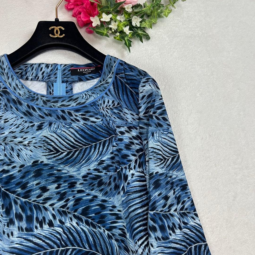 J707 美品 XL レオナール カンカン素材 カットソー レディース