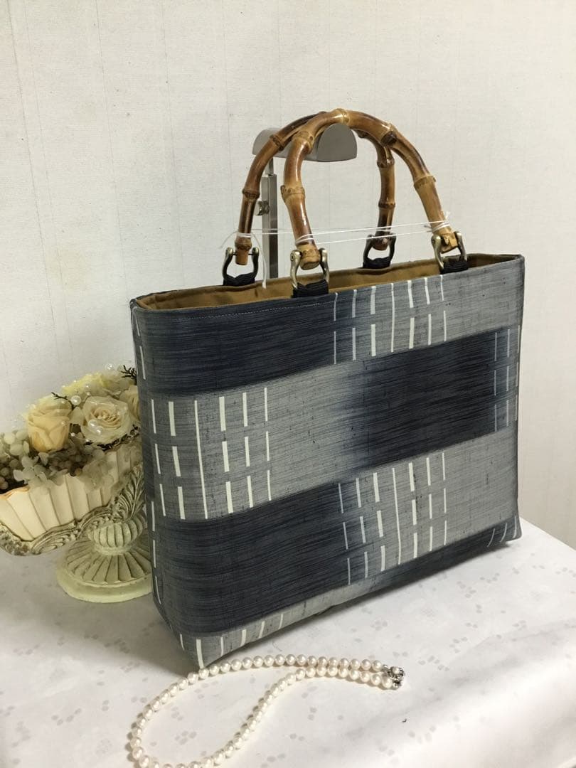 花ぷらら・ハンドメイド・大島紬・大きめ・トートバッグ・164