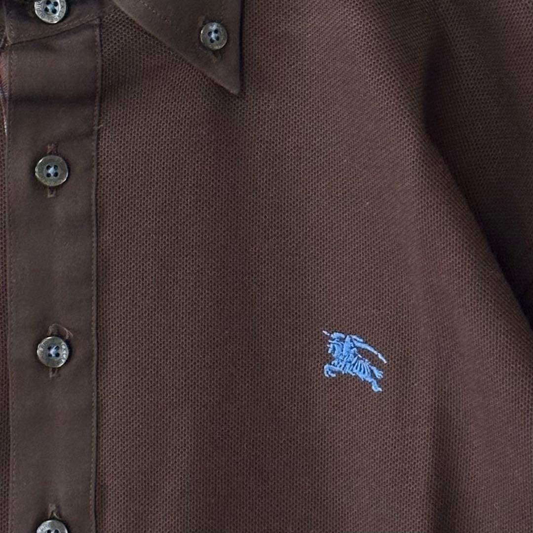 【未使用品】BURBERRY BLACK LABELコットンブラウン ポロシャツ