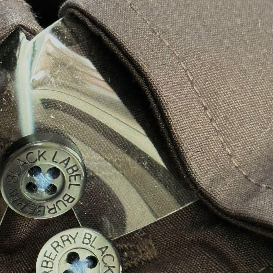 【未使用品】BURBERRY BLACK LABELコットンブラウン ポロシャツ