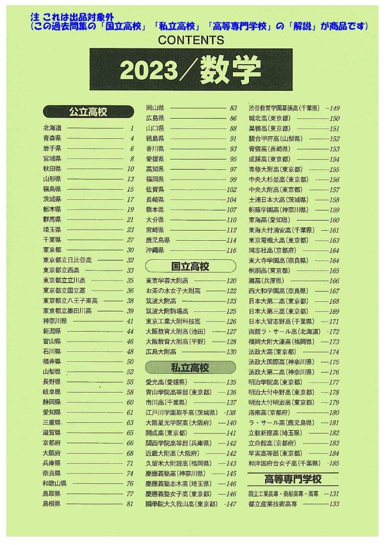 限定割引 塾講師オリジナル解説 動画付 全高入国私立2024年度用数学 ＋2高も