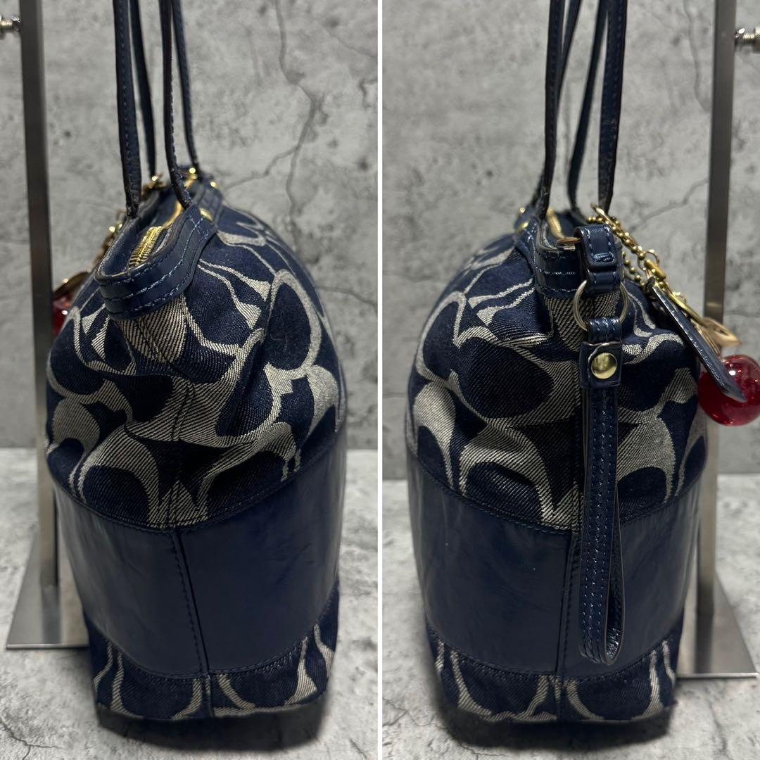 バッグ Coach Denim Signature Tote Bag