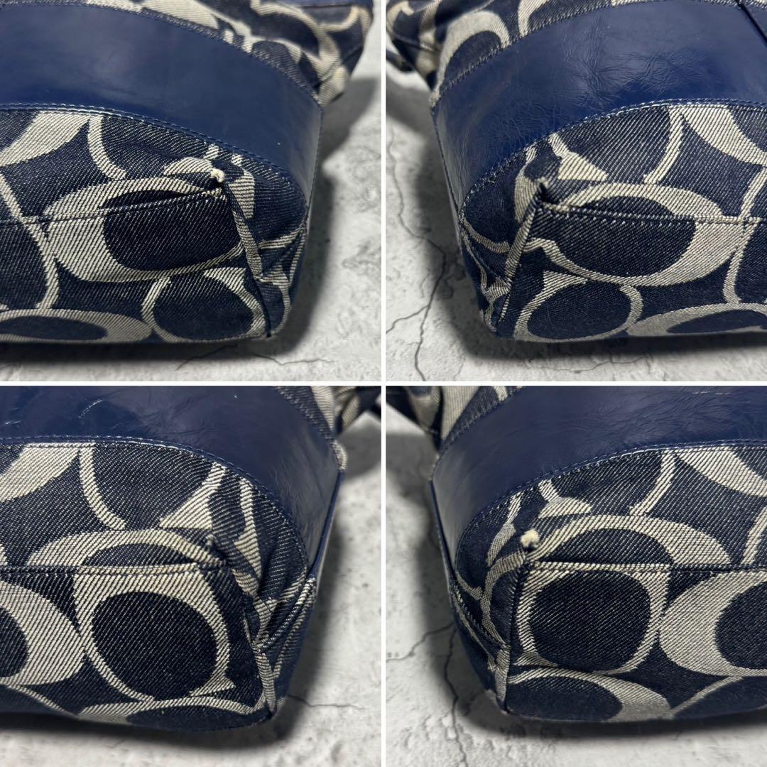 バッグ Coach Denim Signature Tote Bag