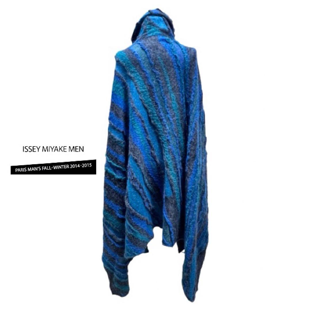 issey miyake MEN2014AWモヘアポンチョニットコートmh588