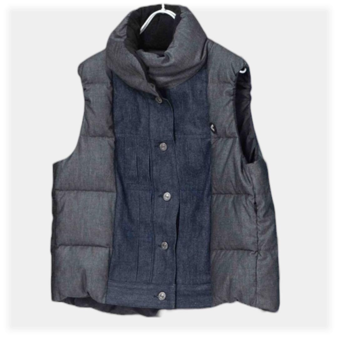美品　ダンガリー＆デニム ライトダウンベスト　BLANC basque