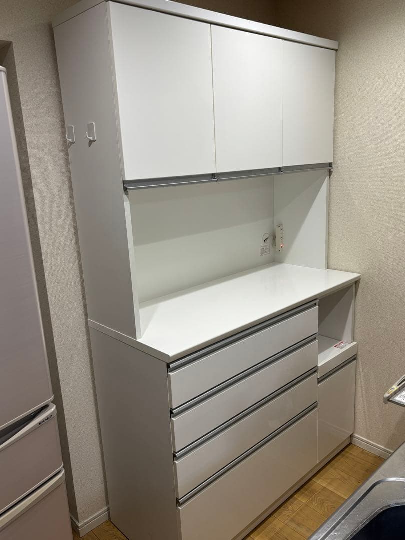 引き取り限定 ハイグレード 食器棚 キッチン棚 白 キャビネット キッチンボード