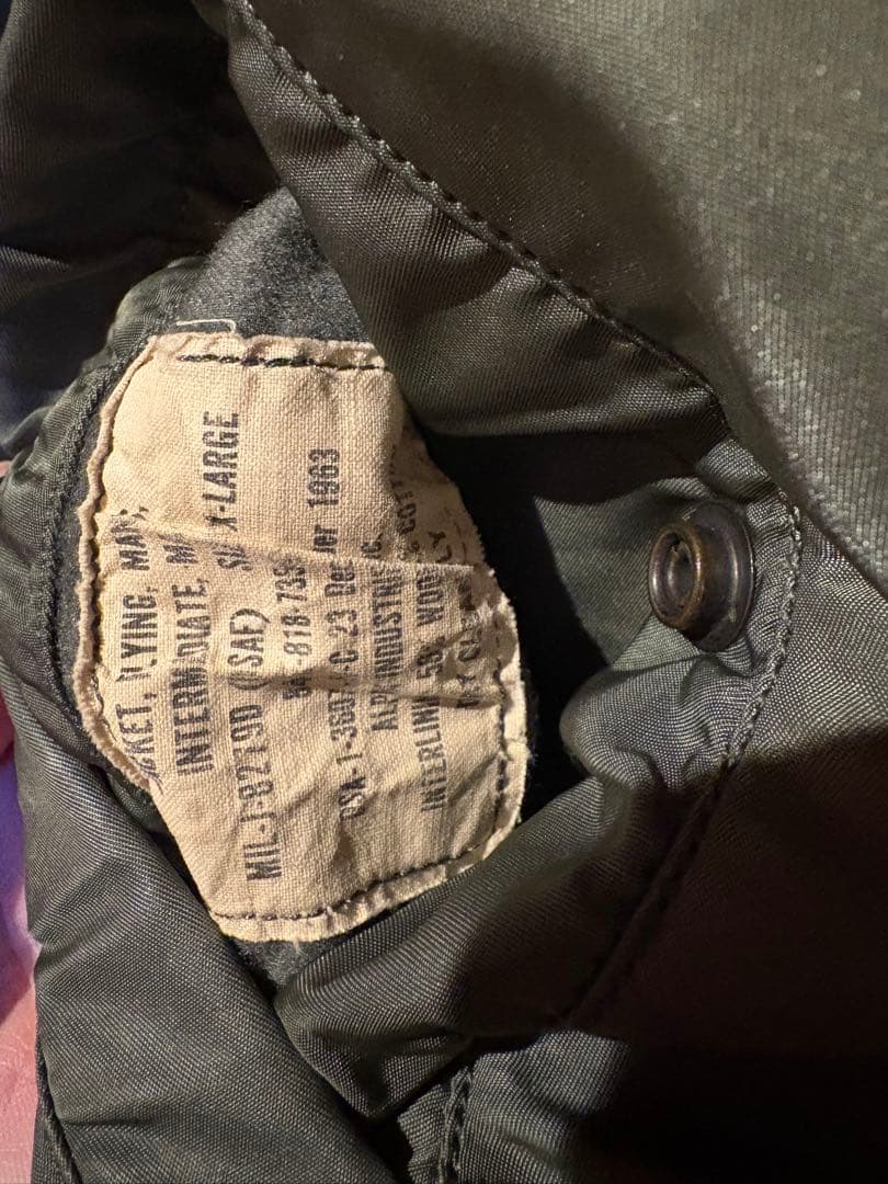 実物 MA-1 XL ビンテージ　Dタイプ クラウンジップ