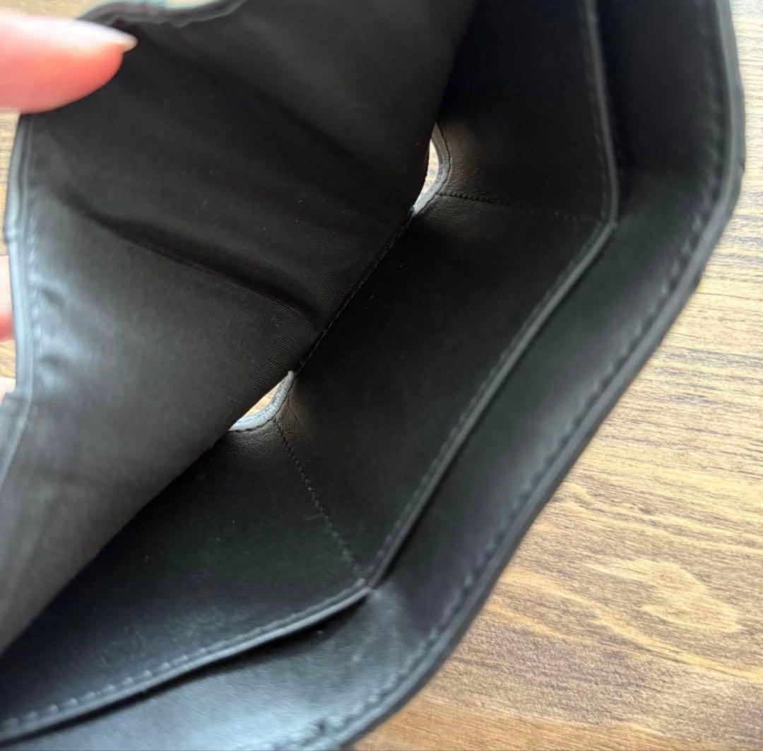 最終価格　ボーイシャネル ラムスキン　ゴールド金具　黒　三つ折り財布