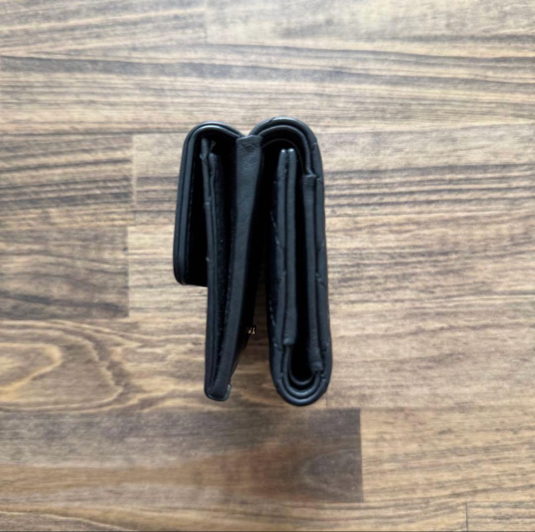 最終価格　ボーイシャネル ラムスキン　ゴールド金具　黒　三つ折り財布