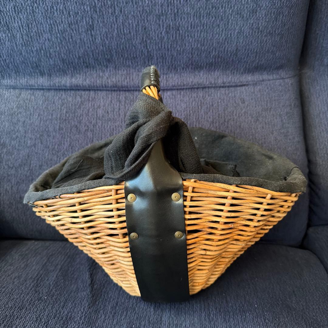 エバゴス籐製ハンドル付きかごバッグ