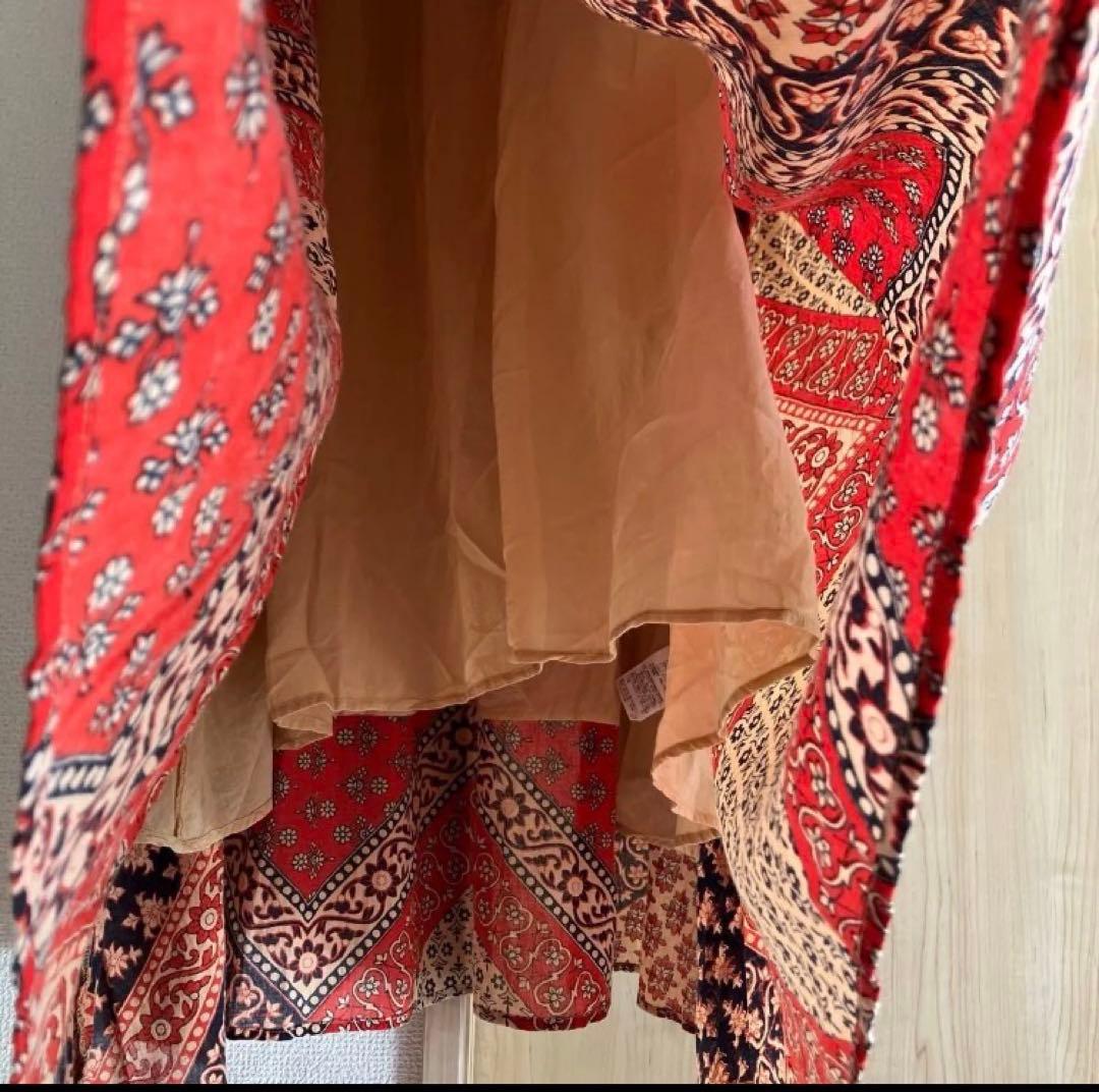 2/15迄早割TS中Sara mallika インド綿 バンダナ柄 ワンピース