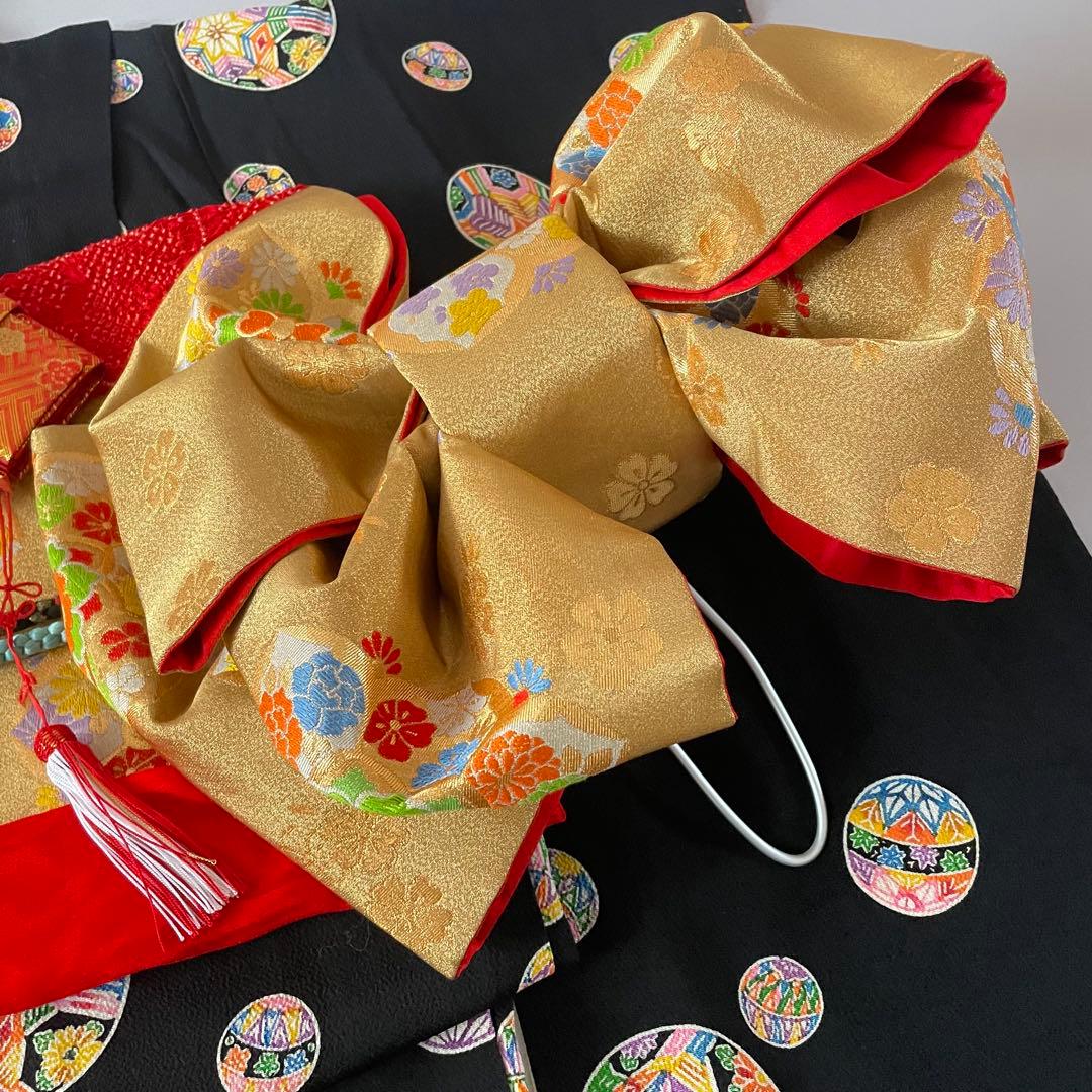 七五三　7歳　お着物セット　ハンドメイド　作り帯