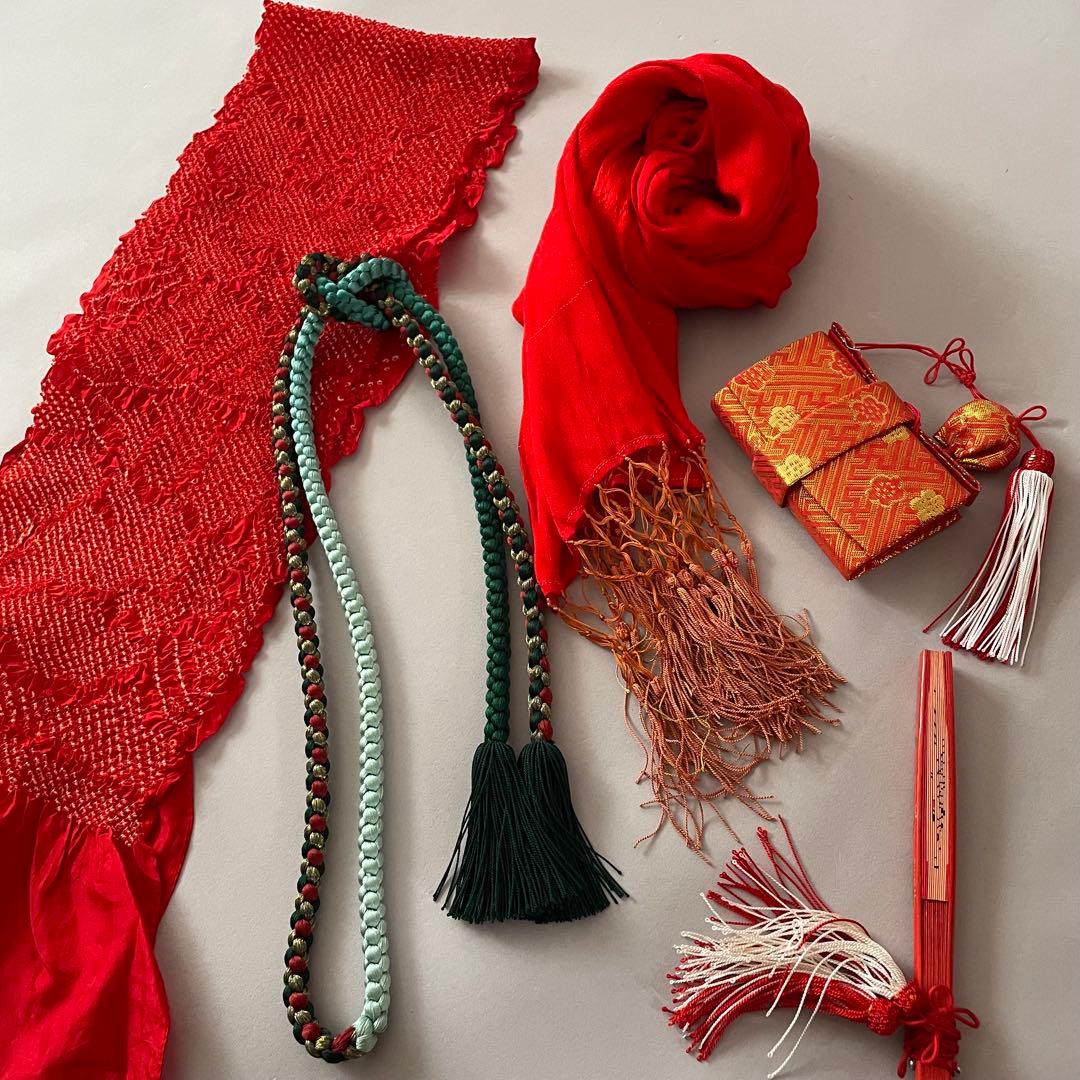 七五三　7歳　お着物セット　ハンドメイド　作り帯